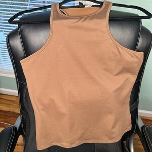 DIVIDED H&M Large womens brown ribbed tank top EUC